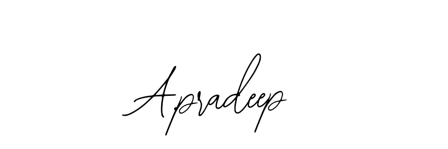 Design your own signature with our free online signature maker. With this signature software, you can create a handwritten (Bearetta-2O07w) signature for name A.pradeep. A.pradeep signature style 12 images and pictures png