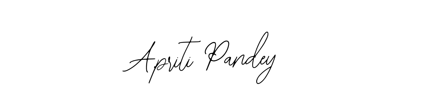 How to make A.priti Pandey name signature. Use Bearetta-2O07w style for creating short signs online. This is the latest handwritten sign. A.priti Pandey signature style 12 images and pictures png