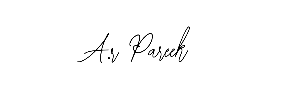 How to make A.r Pareek name signature. Use Bearetta-2O07w style for creating short signs online. This is the latest handwritten sign. A.r Pareek signature style 12 images and pictures png