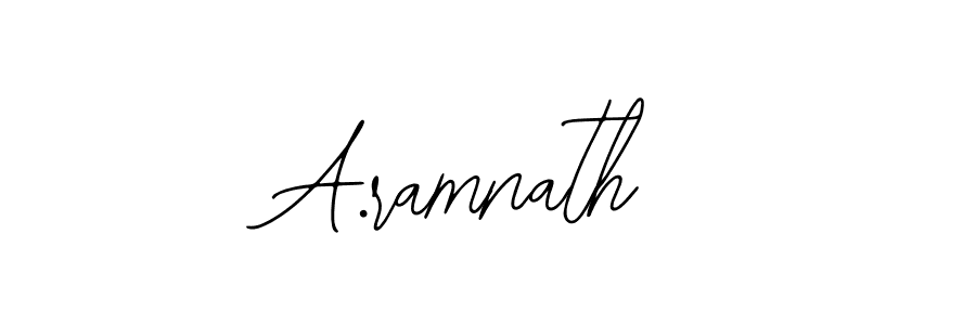 How to make A.ramnath name signature. Use Bearetta-2O07w style for creating short signs online. This is the latest handwritten sign. A.ramnath signature style 12 images and pictures png