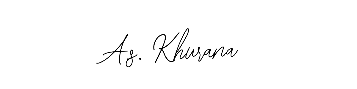 How to make A.s. Khurana name signature. Use Bearetta-2O07w style for creating short signs online. This is the latest handwritten sign. A.s. Khurana signature style 12 images and pictures png