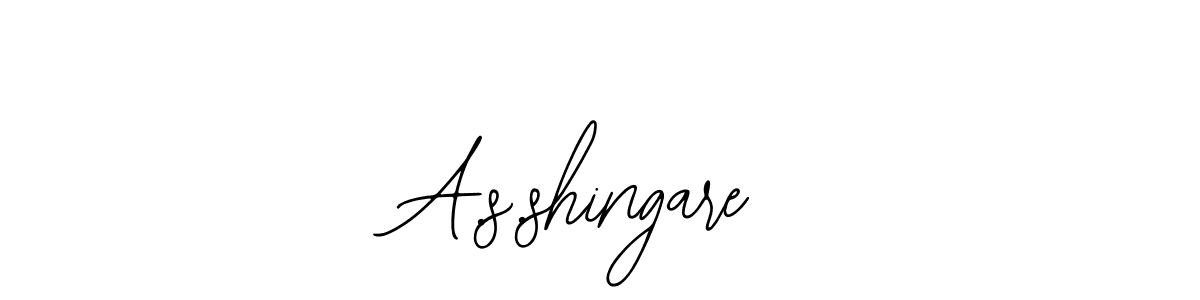 How to make A.s.shingare name signature. Use Bearetta-2O07w style for creating short signs online. This is the latest handwritten sign. A.s.shingare signature style 12 images and pictures png