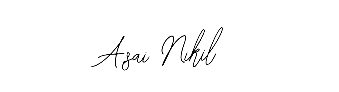 Design your own signature with our free online signature maker. With this signature software, you can create a handwritten (Bearetta-2O07w) signature for name A.sai Nikil. A.sai Nikil signature style 12 images and pictures png