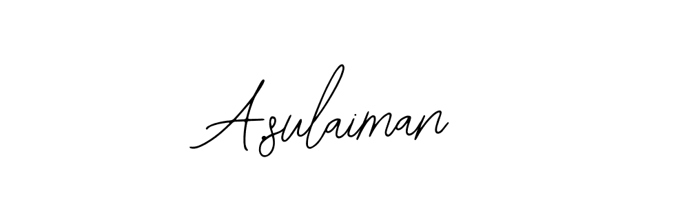 You should practise on your own different ways (Bearetta-2O07w) to write your name (A.sulaiman) in signature. don't let someone else do it for you. A.sulaiman signature style 12 images and pictures png