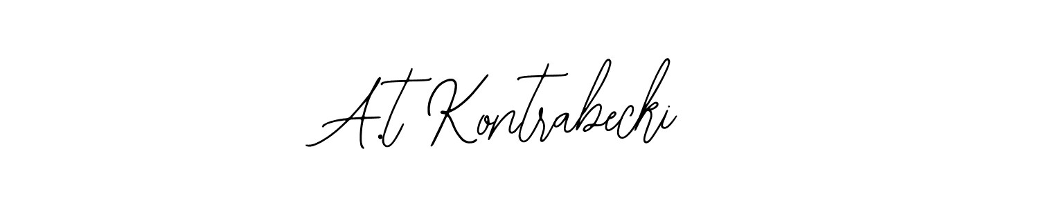 Use a signature maker to create a handwritten signature online. With this signature software, you can design (Bearetta-2O07w) your own signature for name A.t Kontrabecki. A.t Kontrabecki signature style 12 images and pictures png