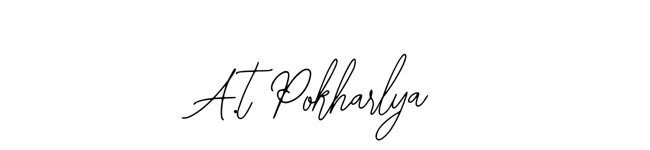 It looks lik you need a new signature style for name A.t Pokharlya. Design unique handwritten (Bearetta-2O07w) signature with our free signature maker in just a few clicks. A.t Pokharlya signature style 12 images and pictures png