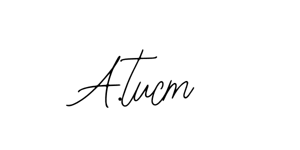 The best way (Bearetta-2O07w) to make a short signature is to pick only two or three words in your name. The name A.tucm include a total of six letters. For converting this name. A.tucm signature style 12 images and pictures png