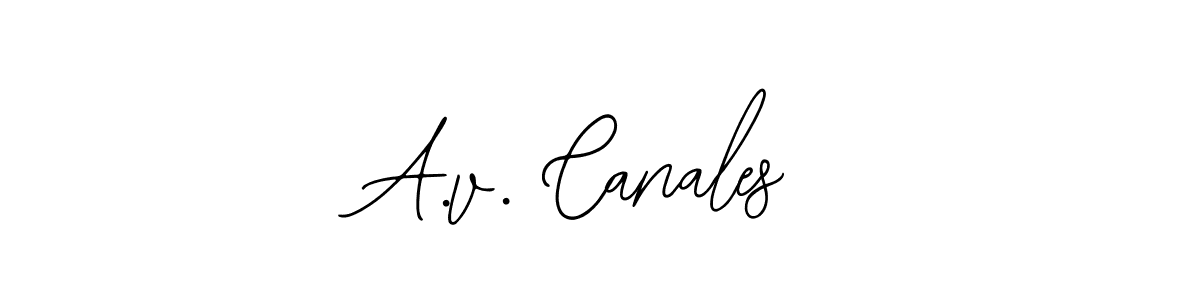 How to make A.v. Canales signature? Bearetta-2O07w is a professional autograph style. Create handwritten signature for A.v. Canales name. A.v. Canales signature style 12 images and pictures png