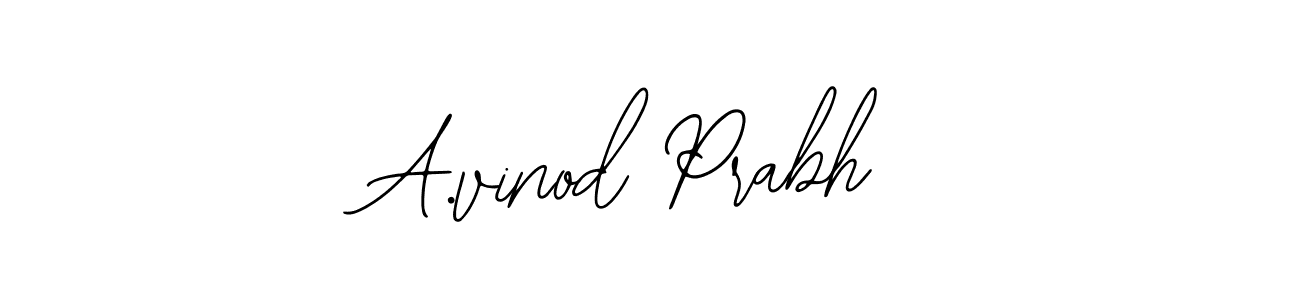 The best way (Bearetta-2O07w) to make a short signature is to pick only two or three words in your name. The name A.vinod Prabh include a total of six letters. For converting this name. A.vinod Prabh signature style 12 images and pictures png