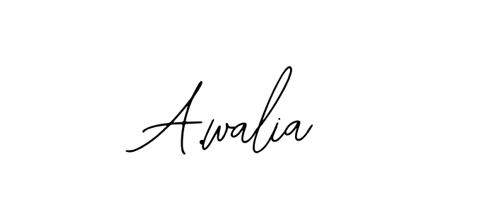 How to make A.walia name signature. Use Bearetta-2O07w style for creating short signs online. This is the latest handwritten sign. A.walia signature style 12 images and pictures png