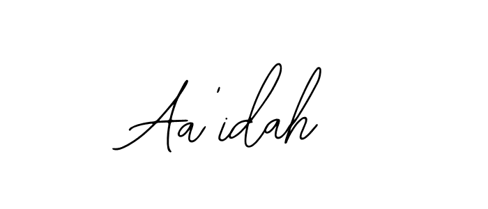 How to make Aa'idah name signature. Use Bearetta-2O07w style for creating short signs online. This is the latest handwritten sign. Aa'idah signature style 12 images and pictures png