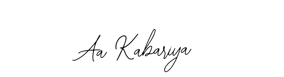 The best way (Bearetta-2O07w) to make a short signature is to pick only two or three words in your name. The name Aa Kabariya include a total of six letters. For converting this name. Aa Kabariya signature style 12 images and pictures png