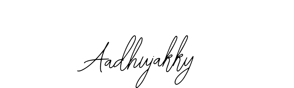 The best way (Bearetta-2O07w) to make a short signature is to pick only two or three words in your name. The name Aadhujakky include a total of six letters. For converting this name. Aadhujakky signature style 12 images and pictures png