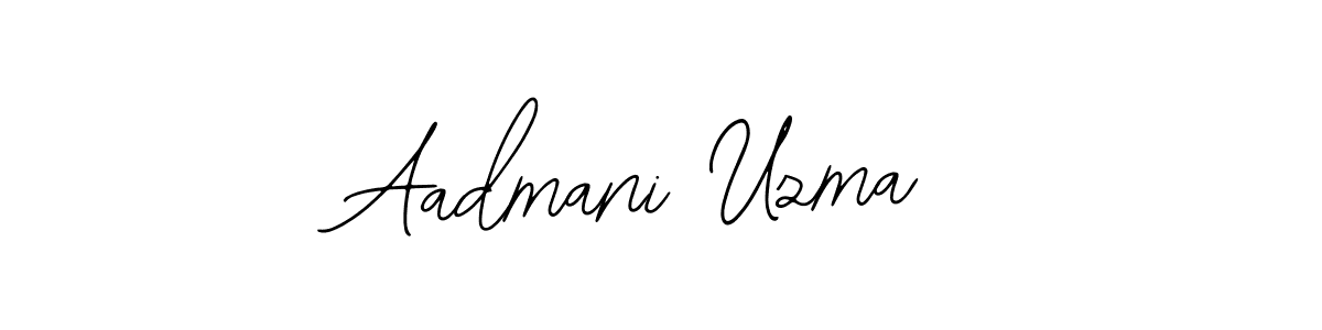 The best way (Bearetta-2O07w) to make a short signature is to pick only two or three words in your name. The name Aadmani Uzma include a total of six letters. For converting this name. Aadmani Uzma signature style 12 images and pictures png