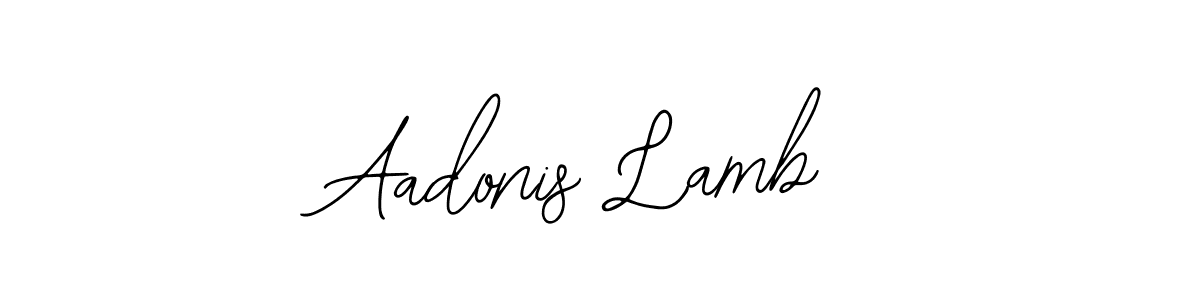 How to make Aadonis Lamb name signature. Use Bearetta-2O07w style for creating short signs online. This is the latest handwritten sign. Aadonis Lamb signature style 12 images and pictures png