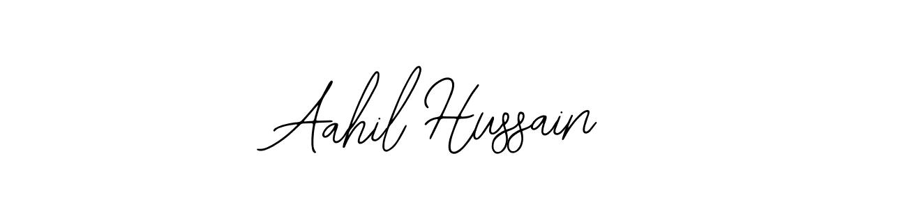 You should practise on your own different ways (Bearetta-2O07w) to write your name (Aahil Hussain) in signature. don't let someone else do it for you. Aahil Hussain signature style 12 images and pictures png