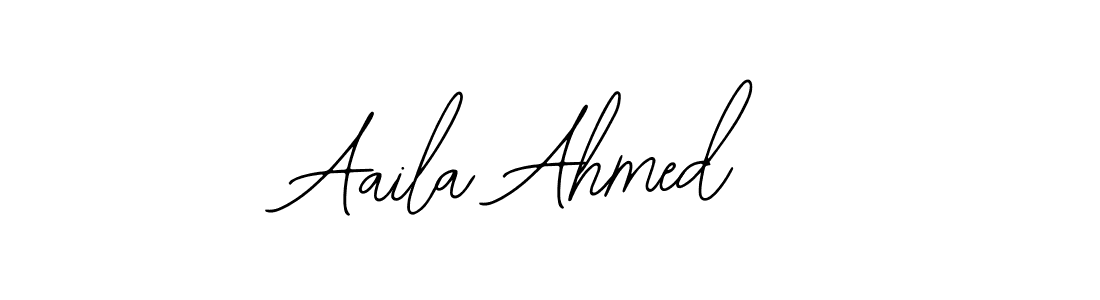 How to make Aaila Ahmed name signature. Use Bearetta-2O07w style for creating short signs online. This is the latest handwritten sign. Aaila Ahmed signature style 12 images and pictures png