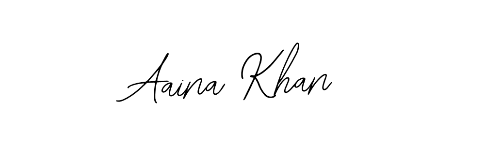 Use a signature maker to create a handwritten signature online. With this signature software, you can design (Bearetta-2O07w) your own signature for name Aaina Khan. Aaina Khan signature style 12 images and pictures png