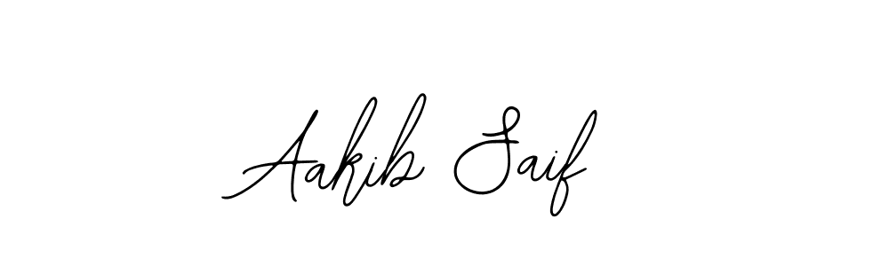 How to make Aakib Saif name signature. Use Bearetta-2O07w style for creating short signs online. This is the latest handwritten sign. Aakib Saif signature style 12 images and pictures png