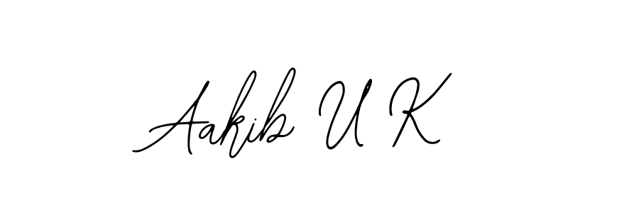 Design your own signature with our free online signature maker. With this signature software, you can create a handwritten (Bearetta-2O07w) signature for name Aakib U K. Aakib U K signature style 12 images and pictures png