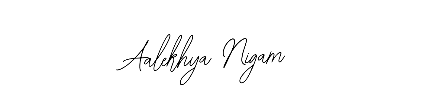 You should practise on your own different ways (Bearetta-2O07w) to write your name (Aalekhya Nigam) in signature. don't let someone else do it for you. Aalekhya Nigam signature style 12 images and pictures png
