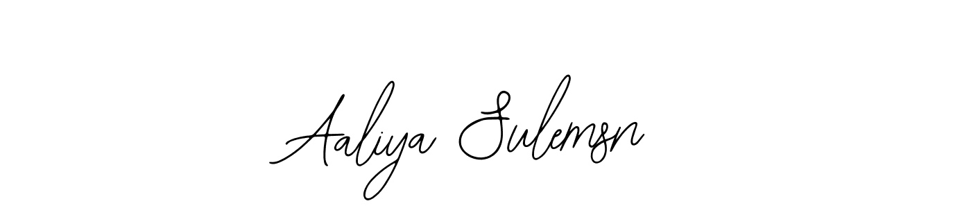 How to make Aaliya Sulemsn name signature. Use Bearetta-2O07w style for creating short signs online. This is the latest handwritten sign. Aaliya Sulemsn signature style 12 images and pictures png