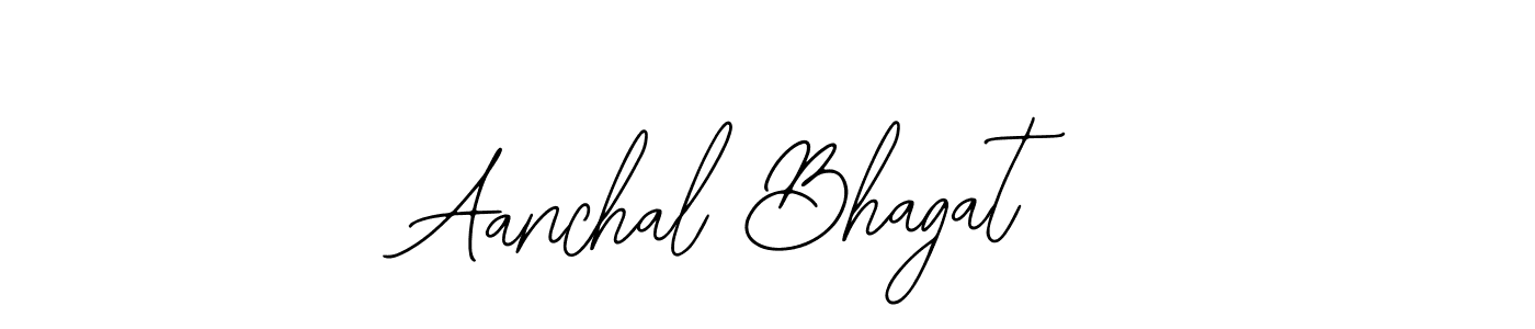 You should practise on your own different ways (Bearetta-2O07w) to write your name (Aanchal Bhagat) in signature. don't let someone else do it for you. Aanchal Bhagat signature style 12 images and pictures png