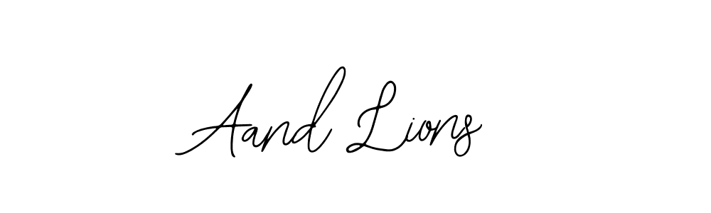 Design your own signature with our free online signature maker. With this signature software, you can create a handwritten (Bearetta-2O07w) signature for name Aand Lions. Aand Lions signature style 12 images and pictures png