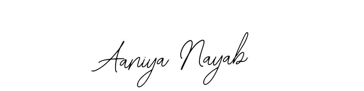 Design your own signature with our free online signature maker. With this signature software, you can create a handwritten (Bearetta-2O07w) signature for name Aaniya Nayab. Aaniya Nayab signature style 12 images and pictures png