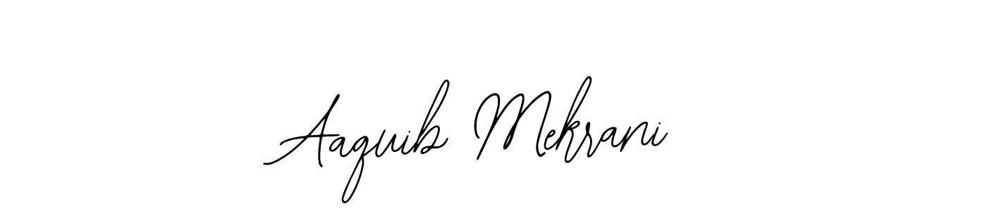 How to make Aaquib Mekrani name signature. Use Bearetta-2O07w style for creating short signs online. This is the latest handwritten sign. Aaquib Mekrani signature style 12 images and pictures png