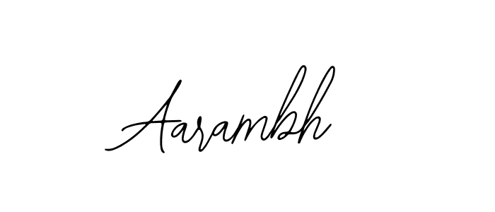 How to make Aarambh name signature. Use Bearetta-2O07w style for creating short signs online. This is the latest handwritten sign. Aarambh signature style 12 images and pictures png