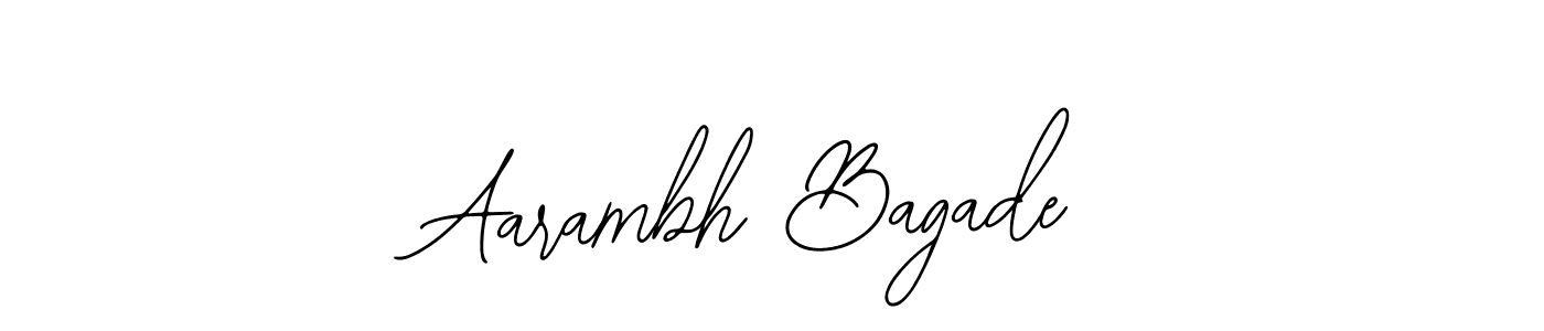 How to make Aarambh Bagade name signature. Use Bearetta-2O07w style for creating short signs online. This is the latest handwritten sign. Aarambh Bagade signature style 12 images and pictures png