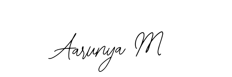 if you are searching for the best signature style for your name Aarunya M. so please give up your signature search. here we have designed multiple signature styles  using Bearetta-2O07w. Aarunya M signature style 12 images and pictures png