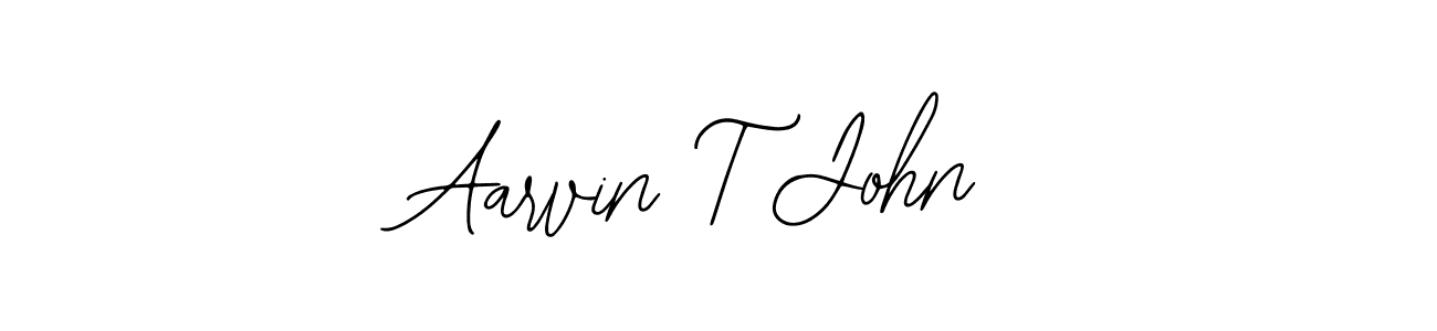 How to make Aarvin T John name signature. Use Bearetta-2O07w style for creating short signs online. This is the latest handwritten sign. Aarvin T John signature style 12 images and pictures png