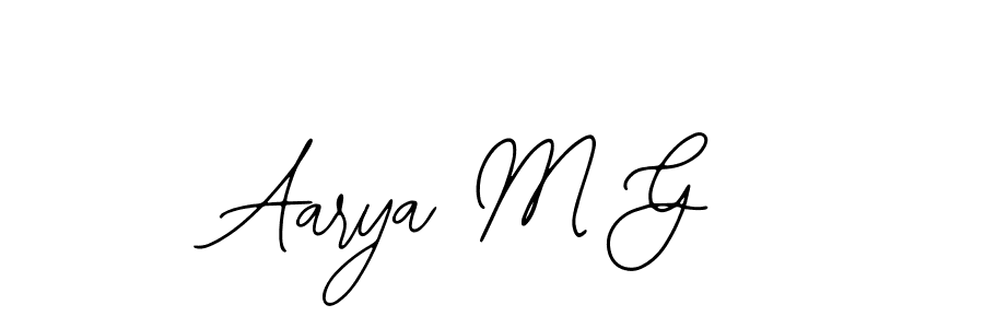 Use a signature maker to create a handwritten signature online. With this signature software, you can design (Bearetta-2O07w) your own signature for name Aarya M G. Aarya M G signature style 12 images and pictures png