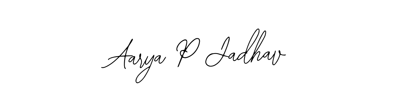 How to make Aarya P Jadhav name signature. Use Bearetta-2O07w style for creating short signs online. This is the latest handwritten sign. Aarya P Jadhav signature style 12 images and pictures png