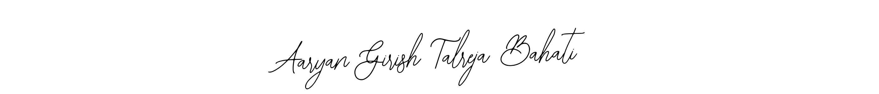 How to make Aaryan Girish Talreja Bahati name signature. Use Bearetta-2O07w style for creating short signs online. This is the latest handwritten sign. Aaryan Girish Talreja Bahati signature style 12 images and pictures png