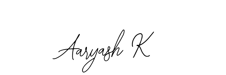 You should practise on your own different ways (Bearetta-2O07w) to write your name (Aaryash K) in signature. don't let someone else do it for you. Aaryash K signature style 12 images and pictures png