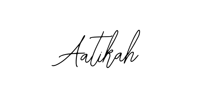 How to make Aatikah name signature. Use Bearetta-2O07w style for creating short signs online. This is the latest handwritten sign. Aatikah signature style 12 images and pictures png