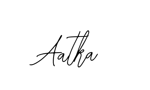Design your own signature with our free online signature maker. With this signature software, you can create a handwritten (Bearetta-2O07w) signature for name Aatka. Aatka signature style 12 images and pictures png