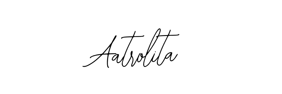 Similarly Bearetta-2O07w is the best handwritten signature design. Signature creator online .You can use it as an online autograph creator for name Aatrolita. Aatrolita signature style 12 images and pictures png