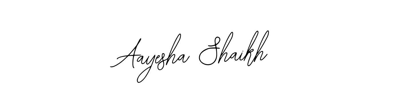 The best way (Bearetta-2O07w) to make a short signature is to pick only two or three words in your name. The name Aayesha Shaikh include a total of six letters. For converting this name. Aayesha Shaikh signature style 12 images and pictures png