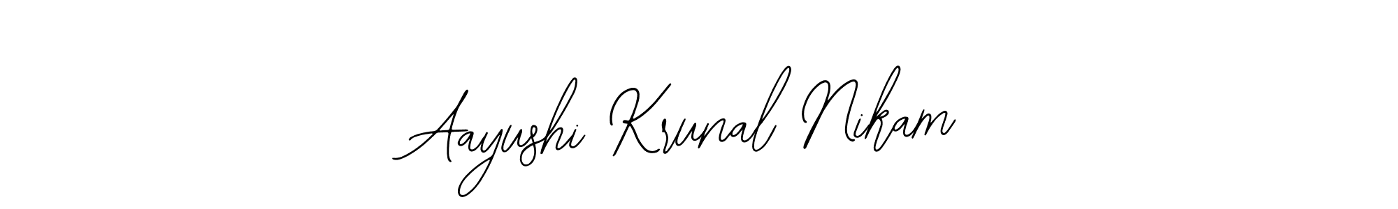 Make a short Aayushi Krunal Nikam signature style. Manage your documents anywhere anytime using Bearetta-2O07w. Create and add eSignatures, submit forms, share and send files easily. Aayushi Krunal Nikam signature style 12 images and pictures png