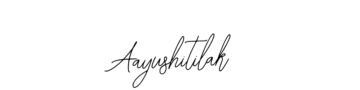 Use a signature maker to create a handwritten signature online. With this signature software, you can design (Bearetta-2O07w) your own signature for name Aayushitilak. Aayushitilak signature style 12 images and pictures png