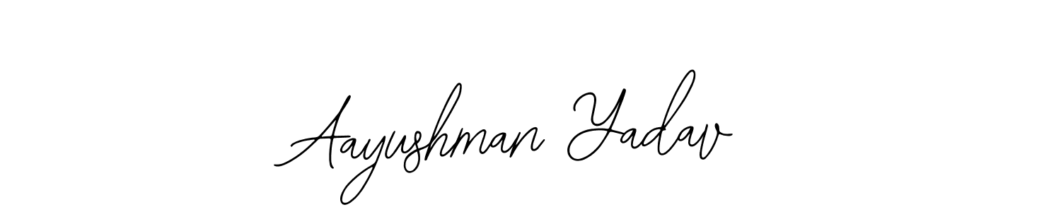 How to make Aayushman Yadav name signature. Use Bearetta-2O07w style for creating short signs online. This is the latest handwritten sign. Aayushman Yadav signature style 12 images and pictures png