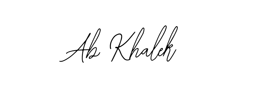 Design your own signature with our free online signature maker. With this signature software, you can create a handwritten (Bearetta-2O07w) signature for name Ab Khalek. Ab Khalek signature style 12 images and pictures png