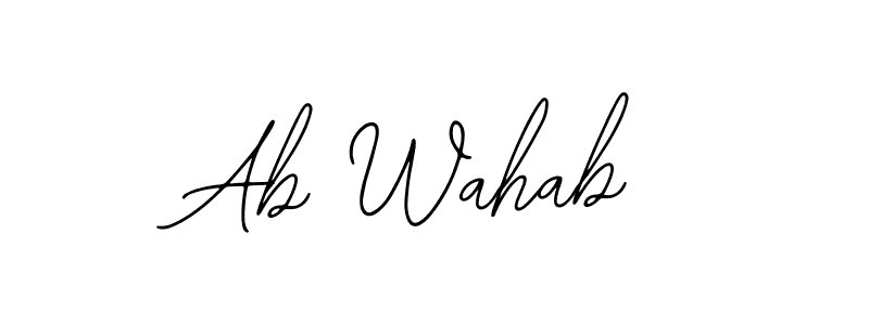 How to make Ab Wahab name signature. Use Bearetta-2O07w style for creating short signs online. This is the latest handwritten sign. Ab Wahab signature style 12 images and pictures png