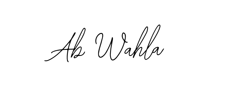 You should practise on your own different ways (Bearetta-2O07w) to write your name (Ab Wahla) in signature. don't let someone else do it for you. Ab Wahla signature style 12 images and pictures png