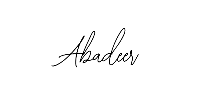 Use a signature maker to create a handwritten signature online. With this signature software, you can design (Bearetta-2O07w) your own signature for name Abadeer. Abadeer signature style 12 images and pictures png