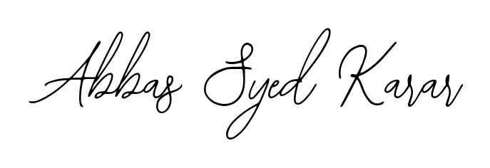 Get an exclusive digital autograph for Abbas Syed Karar. The Bearetta-2O07w typeface captures the charm of real penmanship on paper. Abbas Syed Karar signature style 12 images and pictures png